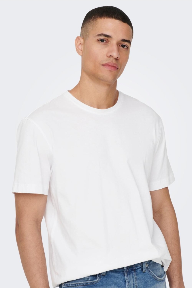 ONSMAX LIFE REG SS STITCH TEE NOOS 22025208 WHITE