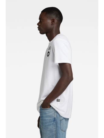 G-Star RAW T-shirt CHEST GR RT D23712 336 110 WHITE