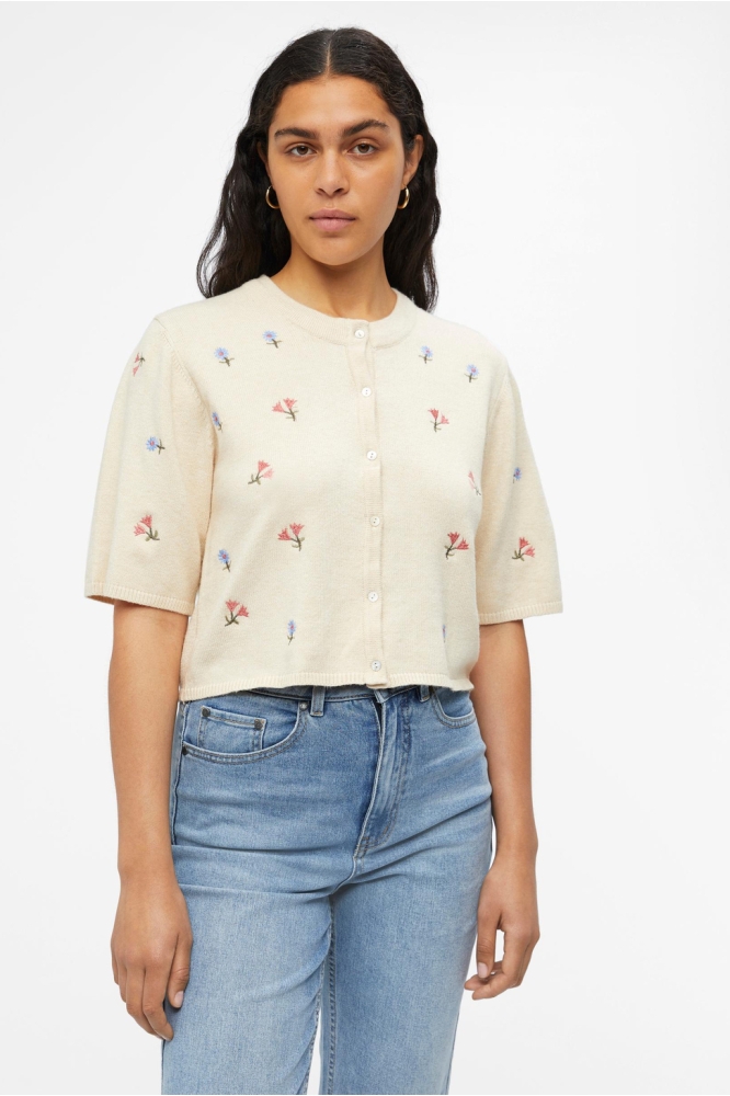 OBJTHESS 3/4 SLEEVE CARDIGAN PB13 23040627 SANDSHELL