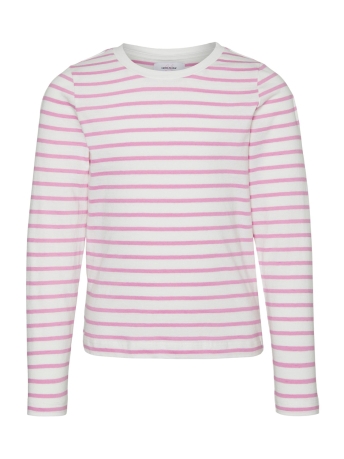 Vero Moda Girl T-shirt VMLEXIE APRIL LS TOP JRS GIRL NOOS 10280135 Snow White w. Cyclamen
