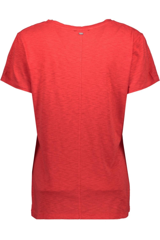 STUDIOS SLUB EMB VEE TEE W1011181A SODA POP RED