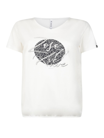 Zoso T-shirt CELINA SHIRT WITH PRINT 231 0005-0008 OFF WHITE NAVY