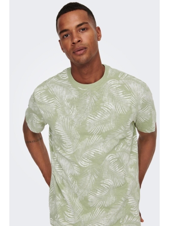 Only & Sons T-shirt ONSPERRY LIFE REG LEAF AOP SS TEE N 22025283 SWAMP