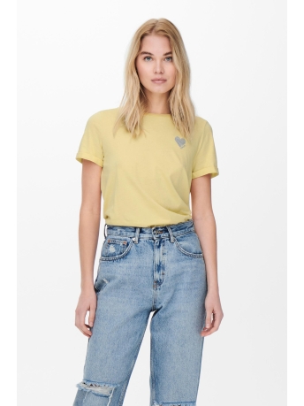 Only T-shirt ONLKITA S/S LOGO TOP NOOS 15244714 Straw
