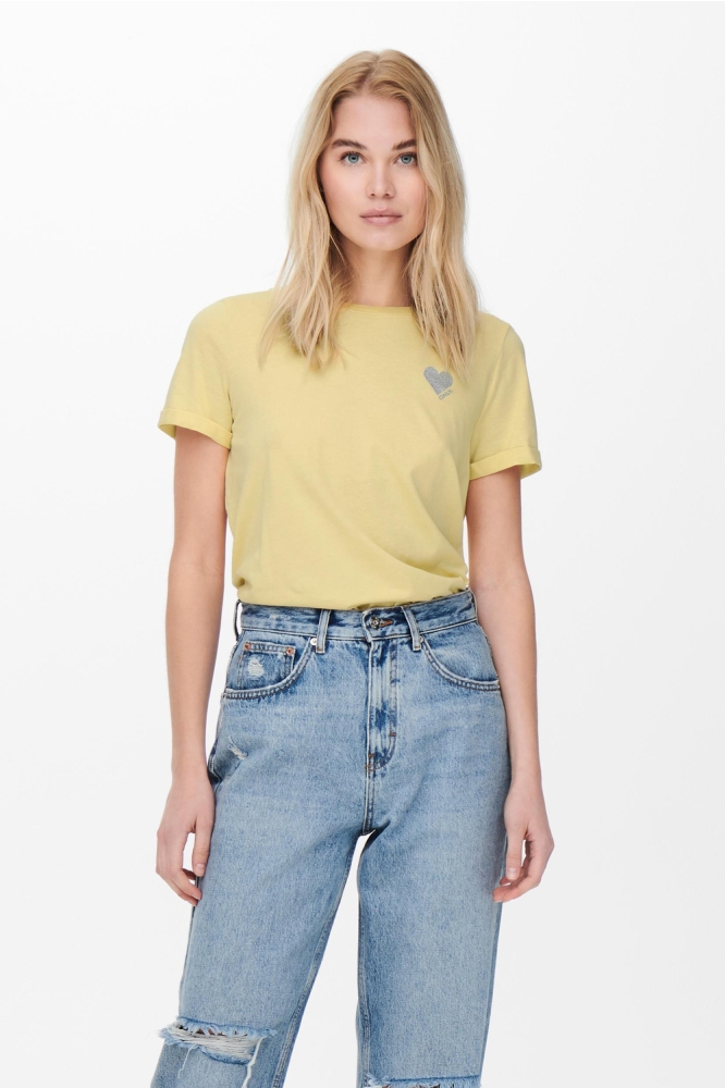 ONLKITA S/S LOGO TOP NOOS 15244714 Straw