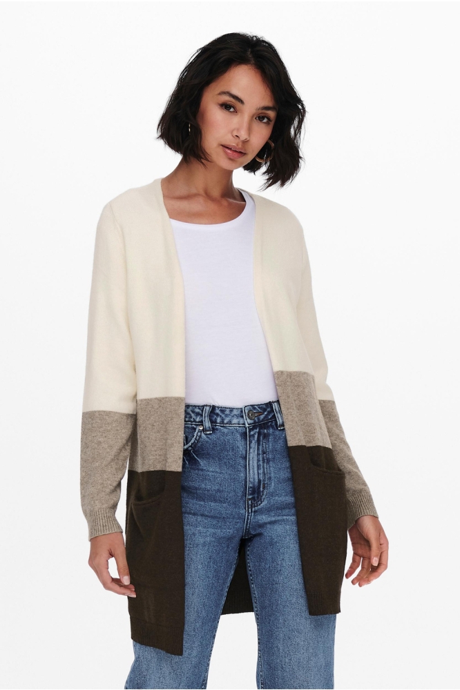ONLQUEEN L/S LONG CARDIGAN KNT NOOS 15158746 Whitecap Gray STB