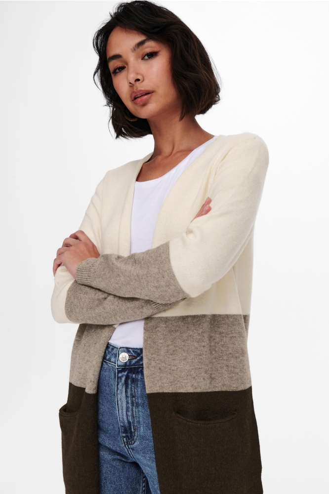 ONLQUEEN L/S LONG CARDIGAN KNT NOOS 15158746 Whitecap Gray STB