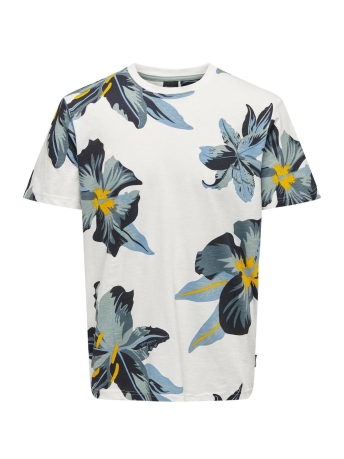 Only & Sons T-shirt ONSKLOP REG SS FLORAL TEE NOOS 22022164 STAR WHITE