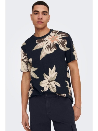 Only & Sons T-shirt ONSKLOP REG SS FLORAL TEE NOOS 22022164 PEAR SORBET