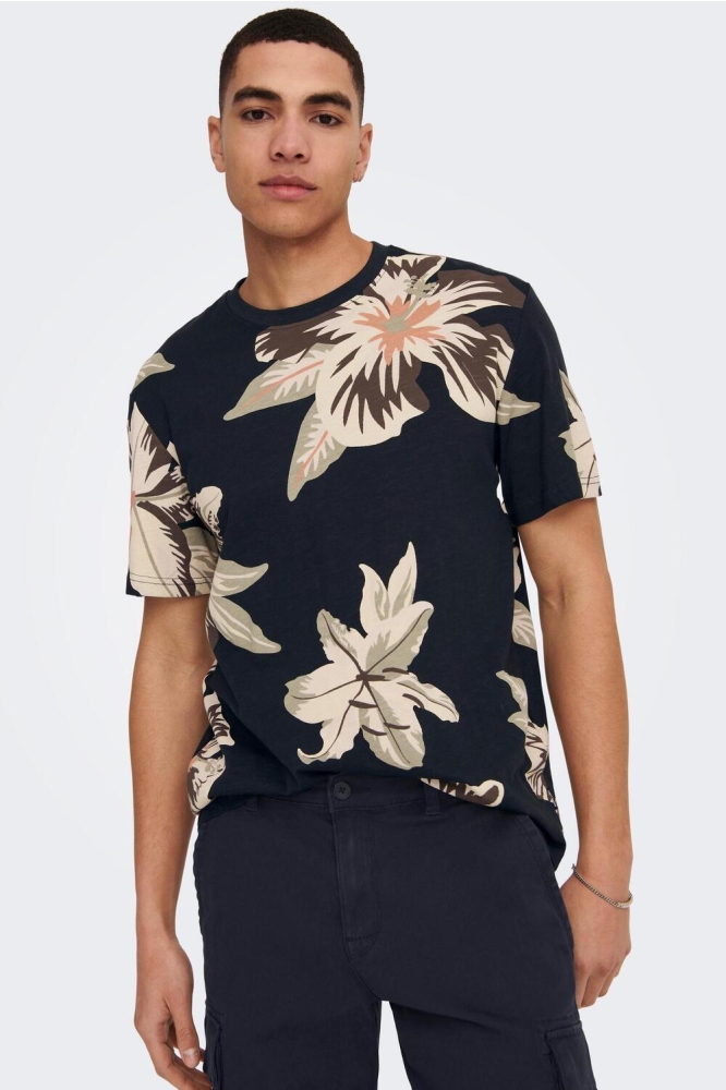 ONSKLOP REG SS FLORAL TEE NOOS 22022164 PEAR SORBET