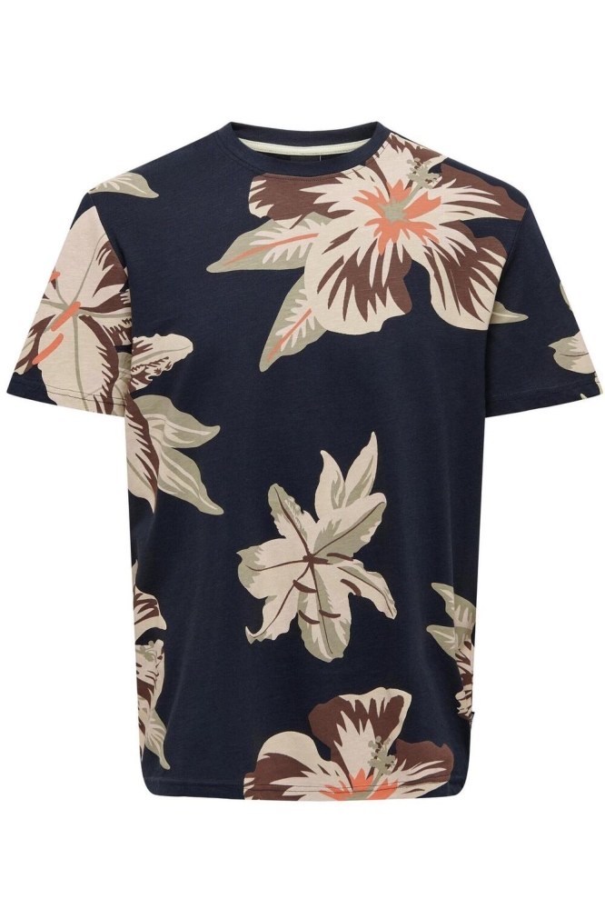 ONSKLOP REG SS FLORAL TEE NOOS 22022164 PEAR SORBET