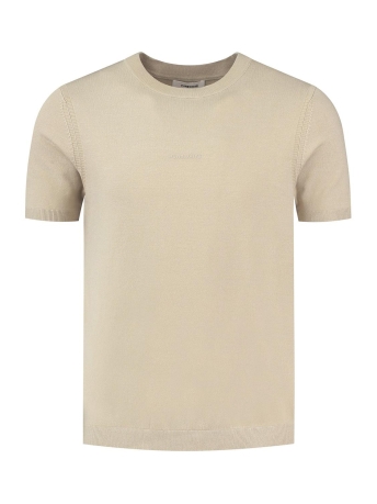 Purewhite T-shirt KNITTED T SHIRT WITH SMALL LOGO ON CHEST 23010802 46 SAND