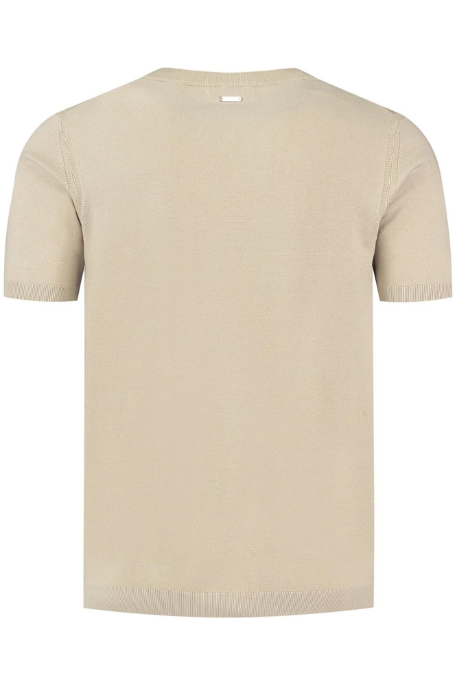 KNITTED T SHIRT WITH SMALL LOGO ON CHEST 23010802 46 SAND