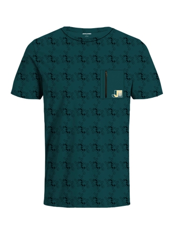 Jack & Jones T-shirt JCOLOGAN AOP TEE SS CREW NECK SS23 12236692 DEEP TEAL