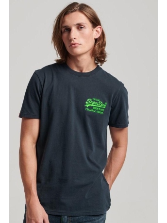 Superdry T-shirt VINTAGE VL NEON TEE M1011478A ECLIPSE NAVY