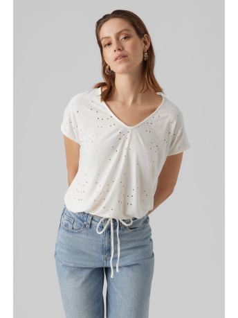 Vero Moda T-shirt VMCAMIL CAP SLEEVE TOP JRS 10287345 SNOW WHITE