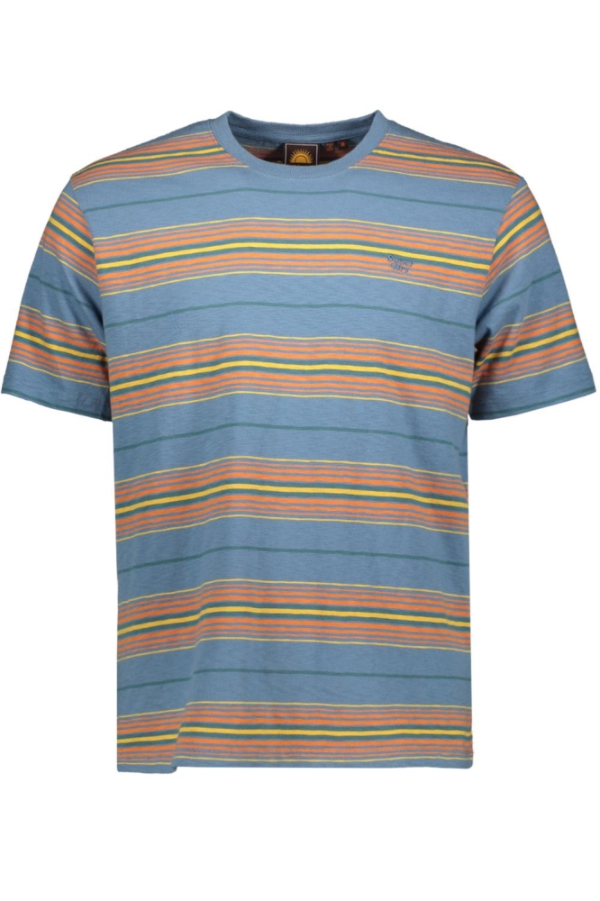 VINTAGE TEXTURED TEE M1011541A  POTTERY BLUE STRIPE