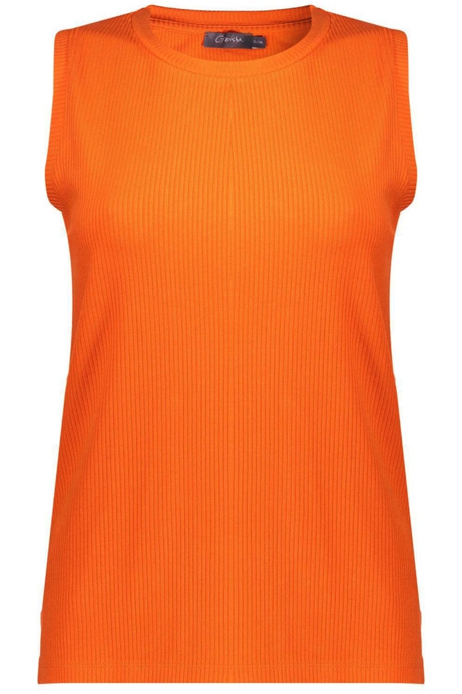 RIBGEBREIDE SINGLET 32108 Orange