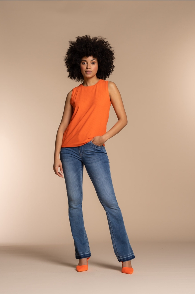 RIBGEBREIDE SINGLET 32108 Orange