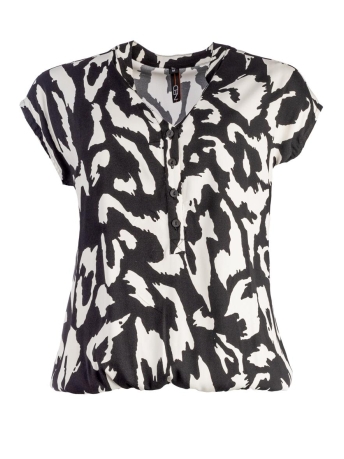 NED T-shirt LUCIE SL PANTER WOVEN 23S2 SN021 02 900 BLACK