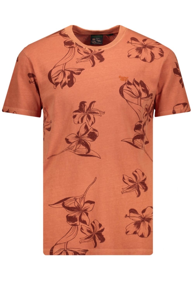 VINTAGE OD PRINTED TEE M1011571A MANGO ORANGE OVERDYE
