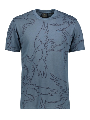 Superdry T-shirt VINTAGE OD PRINTED TEE M1011571A BLUE BOTTLE OVERDYE