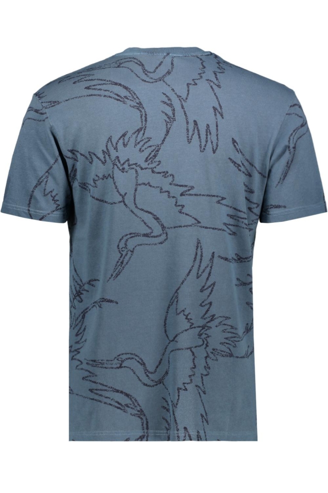 VINTAGE OD PRINTED TEE M1011571A BLUE BOTTLE OVERDYE