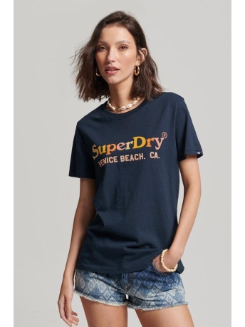 Superdry T-shirt VINTAGE RAINBOW TEE W1010984A ECLIPSE NAVY