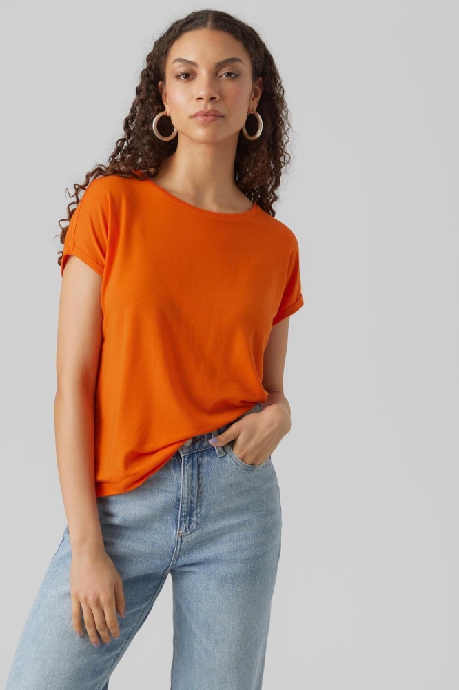 VMAVA PLAIN SS TOP GAJRS NOOS 10284468 Scarlet Ibis