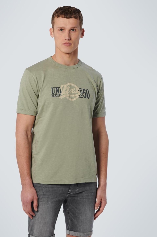 T SHIRT CREWNECK GARMENT PRINT 19350370 155 SMOKE GREEN