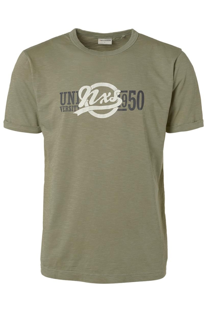 T SHIRT CREWNECK GARMENT PRINT 19350370 155 SMOKE GREEN