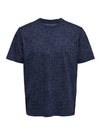 Only & Sons T-shirt ONSLION REG AOP SS NF 1981 22021981 Turkish Sea