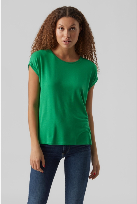 10284468 vero ss top moda green t-shirt vmava bright noos gajrs plain