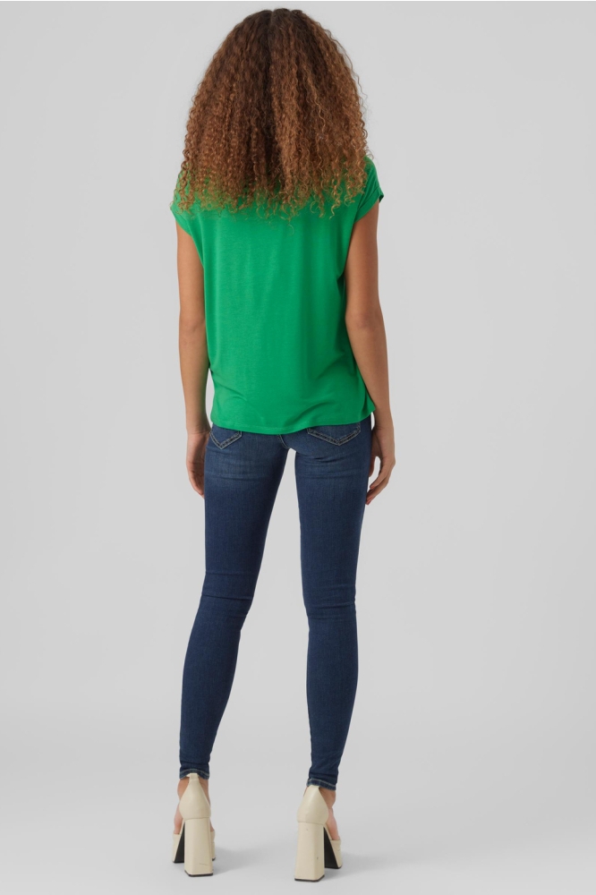 green top plain vmava ss t-shirt bright noos moda vero gajrs 10284468