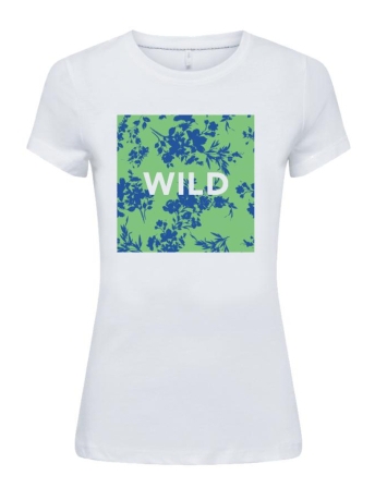 Only T-shirt ONLLELA S/S TEE BOX JRS 15303704 CLOUD DANCER/WILD