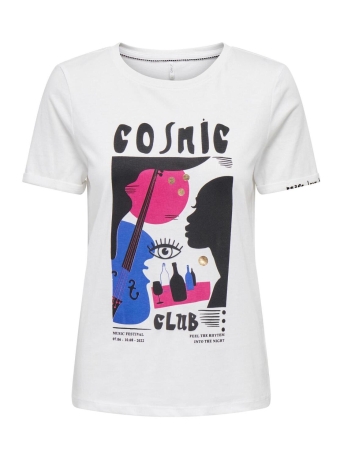 Only T-shirt ONLMELANIE S/S CLUB TOP BOX JRS 15290560 Cloud Dancer/Cosmic