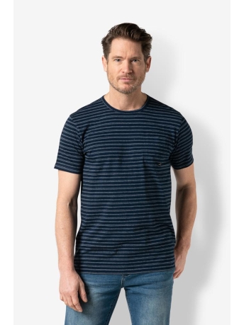 Twinlife T-shirt MEN TSHIRT INDIGO STRIPE TW32501 544 PURE BLUE