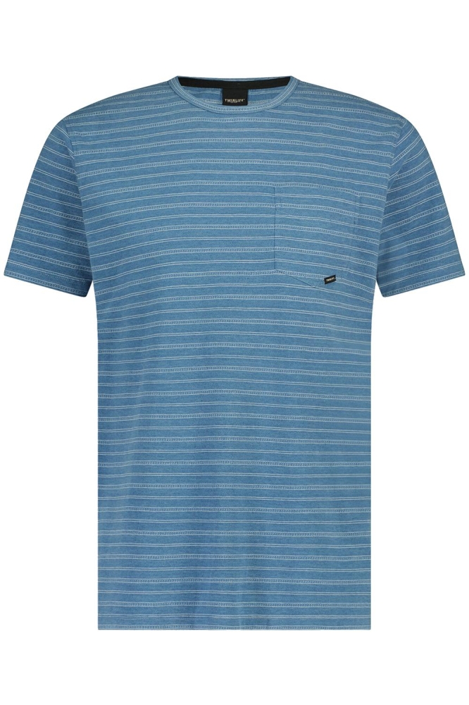 MEN TSHIRT INDIGO STRIPE TW32501 531 BLEACHED