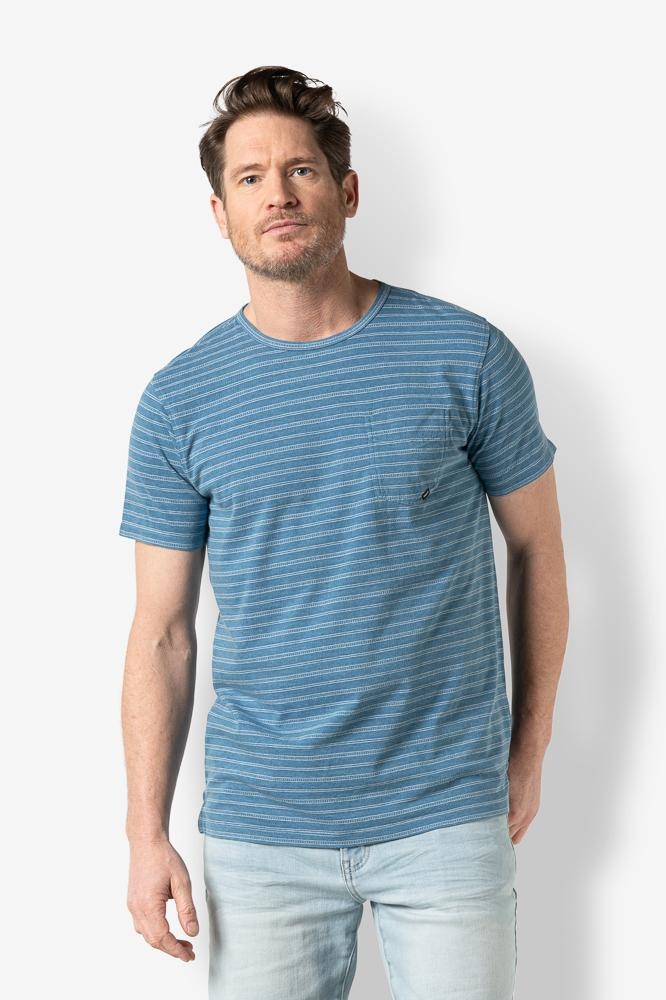 MEN TSHIRT INDIGO STRIPE TW32501 531 BLEACHED