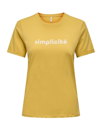 Only T-shirt ONLDORA REG S/S FOLD-UP TOP BOX JRS 15302949 Misted Yellow/ Simplicite