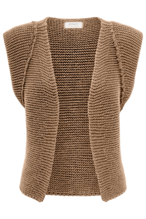 Only bruine dames gilet | Vooraanzicht