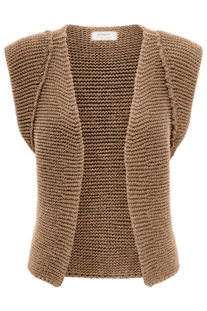 Only bruine dames gilet | Vooraanzicht