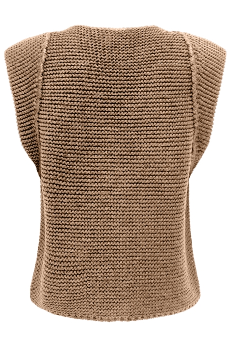 Only bruine dames gilet | Achteraanzicht