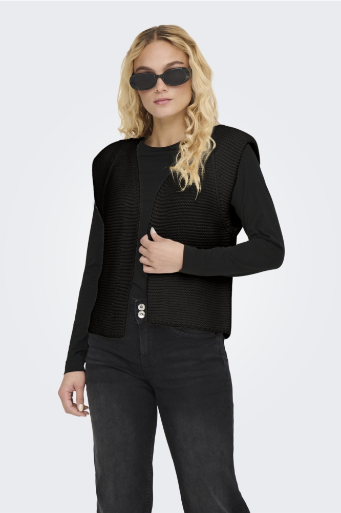 Only zwarte dames gilet | Achteraanzicht