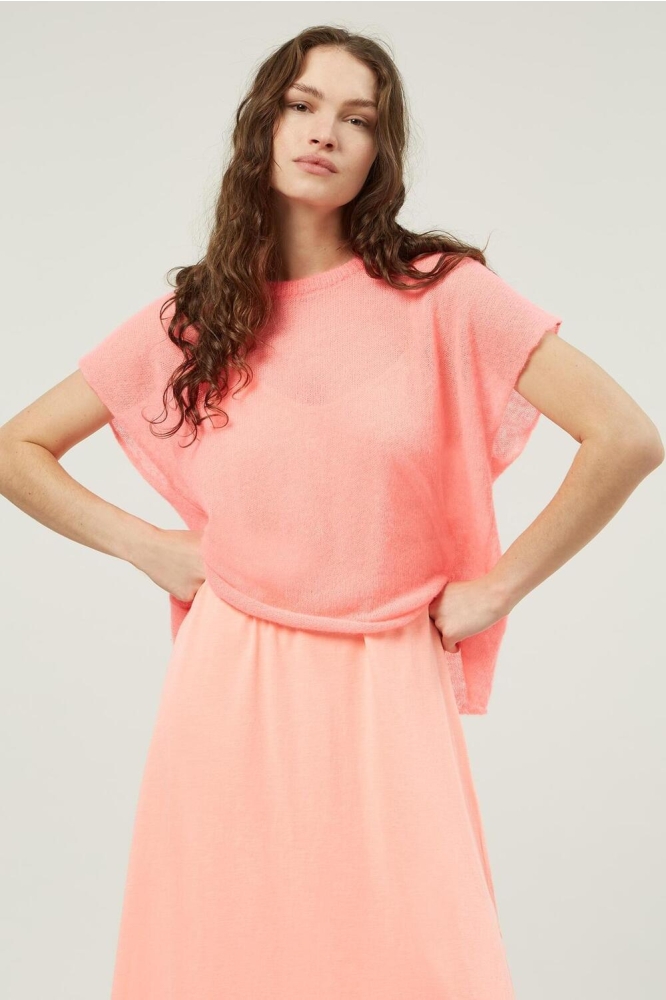 TEE THIN KNIT 20 604 3202 1223 Fluor Coral