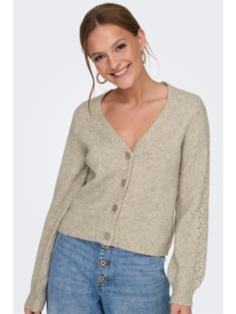 Jacqueline de Yong Vest JDYSILJA L/S STRUCTURE CARDIGAN KNT 15289396 Oatmeal/MELANGE