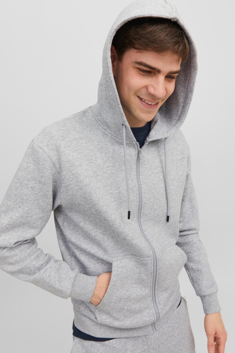 Jack & Jones grijze heren vest | Model vooraanzicht