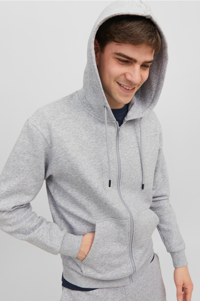 Jack & Jones grijze heren vest | Model vooraanzicht