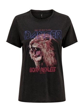 Only T-shirt ONLLUCY LIFE REG S/S TOP BOX JRS 15307412 Black/Danger
