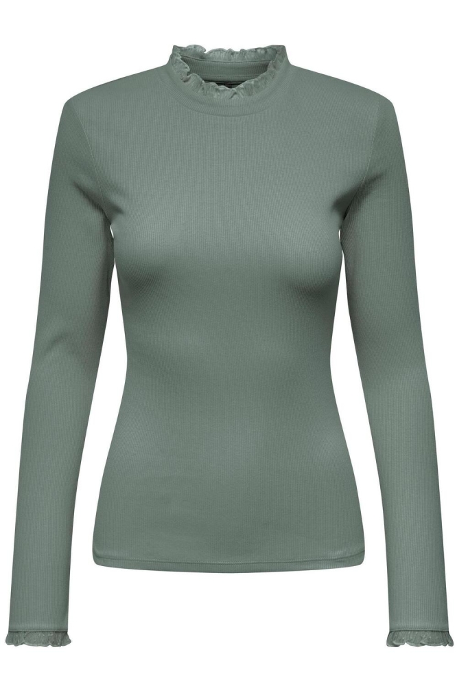 ONLNEW LESLIE L/S LACE MIX TOP JRS 15307441 Lily Pad